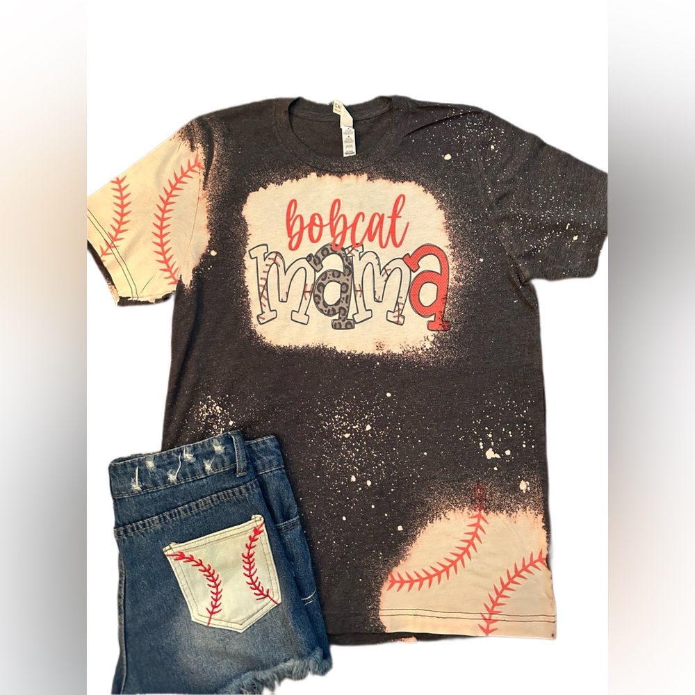 Bleached Bobcat Mama Baseball T-Shirts